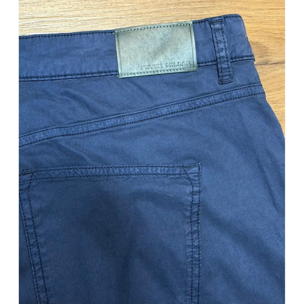 Peter Millar Crown Crafted Wayfare Tailored Fit 5 Pocket Navy Pants Sz 42/30